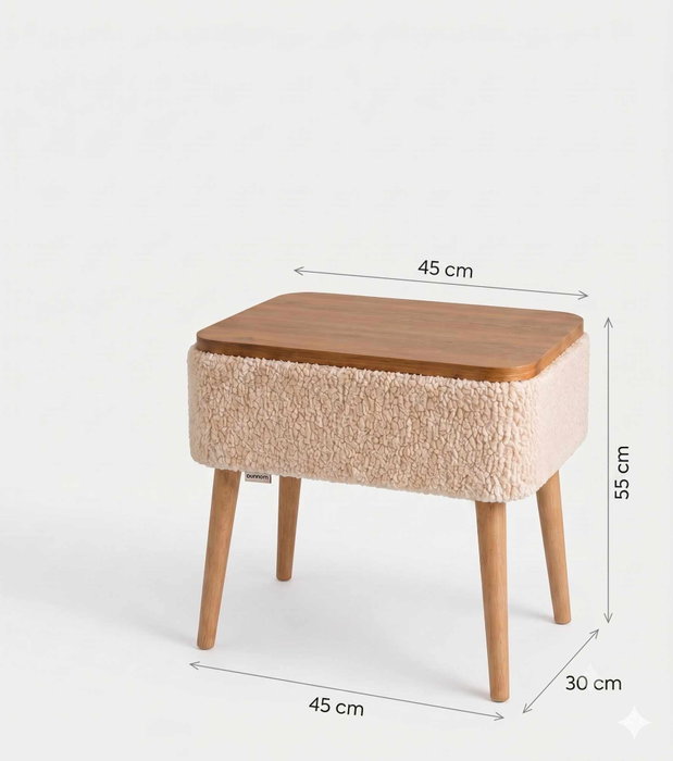 Hanah Home Mesita de noche Nova - Beige Hanah Home Mesita de noche Nova - Beige